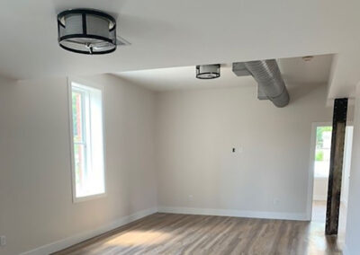 living room with light fixture